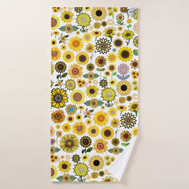 Sonnenblumen Designer Beach Badetuch Handtuch Rag  Badehandtuch (Badehandtuch)