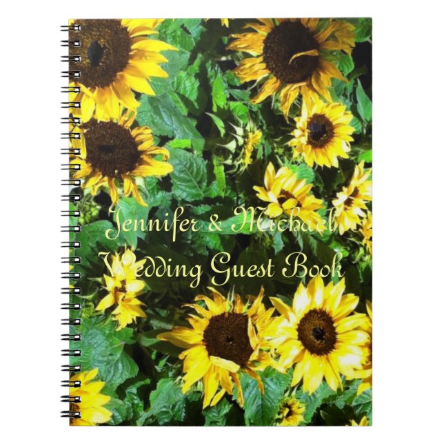 Sonnenblumen, die Gast-Buch Wedding sind Notizblock (Vorderseite)