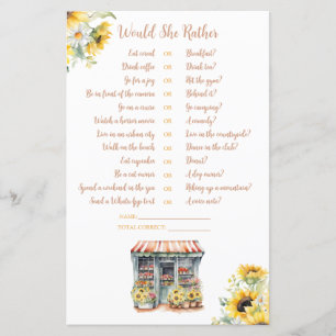 Sonnenblumen, die sie vom Markt hat, würden sie eh