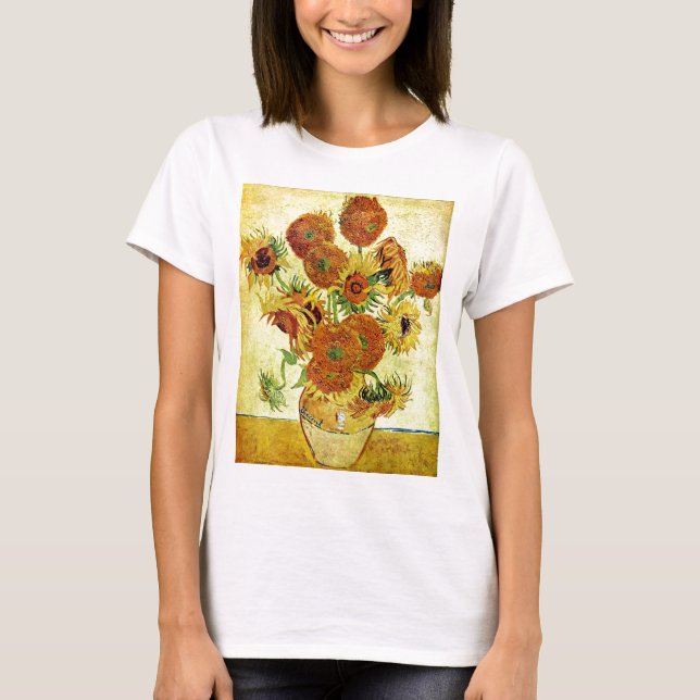 Sonnenblumen, die Van Gogh malen T-Shirt (Vorderseite)