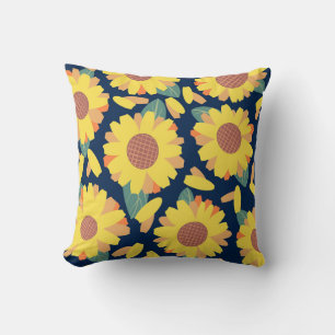 Sonnenblumen-Doodles Kissen