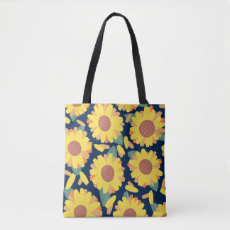 Sonnenblumen-Doodles Tasche