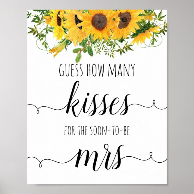 Sonnenblumen Duschgel Game Guess Wie viele Küsse Poster (Vorne)