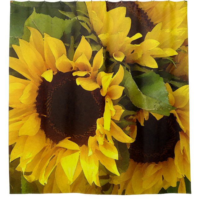 Sonnenblumen Duschvorhang (Vorderseite)