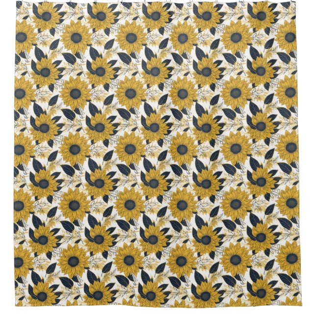 Sonnenblumen Duschvorhang (Vorderseite)