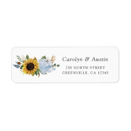 Sonnenblumen Dusty Blue Floral Rücksendeadresse Et