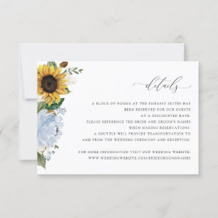 Sonnenblumen Dusty Blue Floral Wedding Details Car Einladung