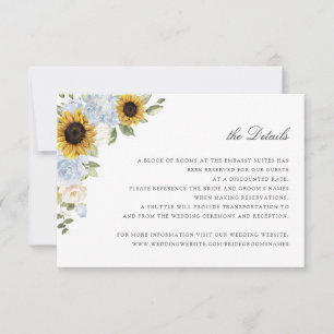 Sonnenblumen Dusty Blue Floral Wedding Details Car Einladung