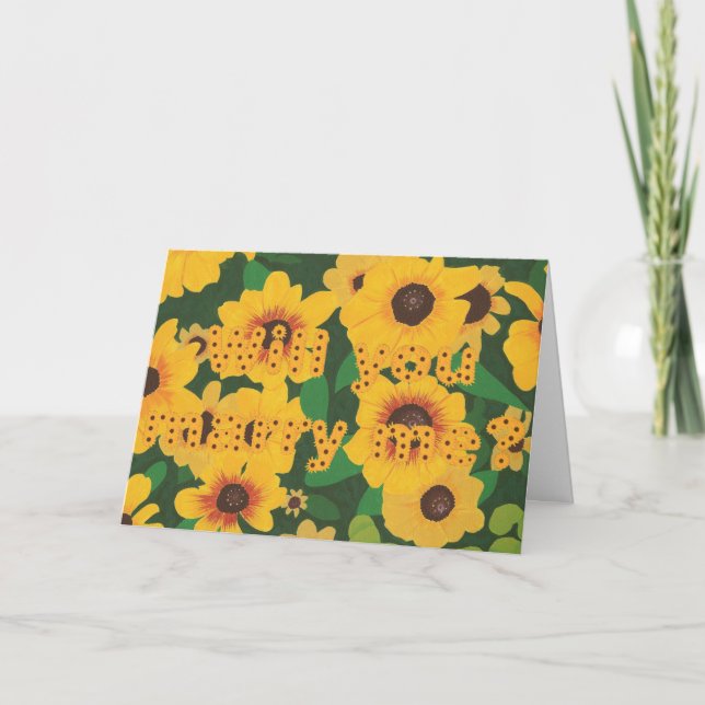 Sonnenblumen Eheschließungskarte Karte (Vorderseite)