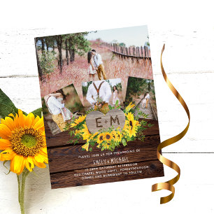 Sonnenblumen Einladung rustikales Foto Budget Flyer