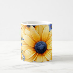 Sonnenblumen Elegant mit weichen blauen Wildblumen Kaffeetasse
