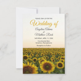 Sonnenblumen Elegantes Hochzeitsstil Einladung