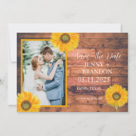Sonnenblumen Elegantes, modernes, gelbes Foto Save The Date