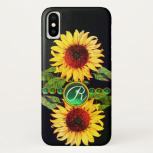 SONNENBLUMEN,EMERALD GREEN GEMSTONES FLORALLES MON Case-Mate iPhone HÜLLE
