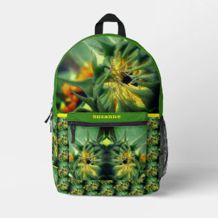 Sonnenblumen Entfalten Personalisiert Bedruckter Rucksack