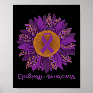 Sonnenblumen Epilepsie Bewusstsein - Lila Band Poster