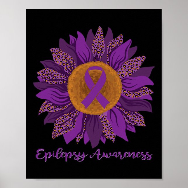 Sonnenblumen Epilepsie Bewusstsein - Lila Band Poster (Vorne)