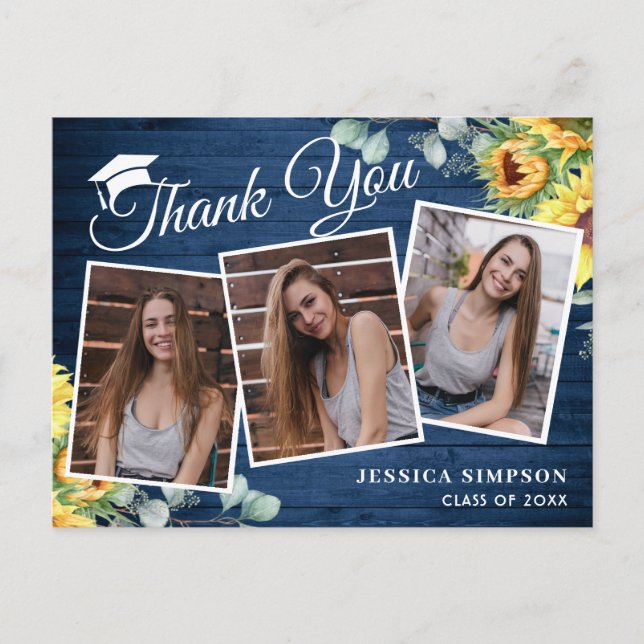 Sonnenblumen Eucalyptus 3 FOTO Abschluss Vielen Da Postkarte (Vorderseite)