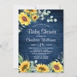Sonnenblumen Eucalyptus Watercolor Babydusche Einladung