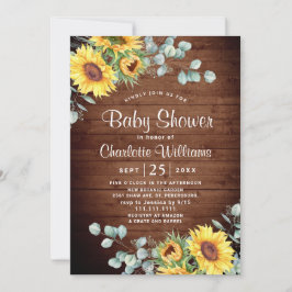 Sonnenblumen Eucalyptus Watercolor Babydusche Einladung