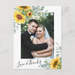 Sonnenblumen Eucalyptus Wedding Foto Vielen Dank Postkarte