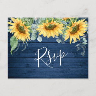 Sonnenblumen Eukalyptus Aquarell Boho Hochzeit RSV Postkarte