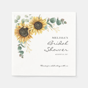 Sonnenblumen Eukalyptus Floral Brautparty Papier Serviette