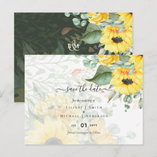 Sonnenblumen Eukalyptus Greenery Boho Wedding Postkarte