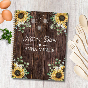 Sonnenblumen-Eukalyptus-Lichterkette Rezeptbuch Notizbuch