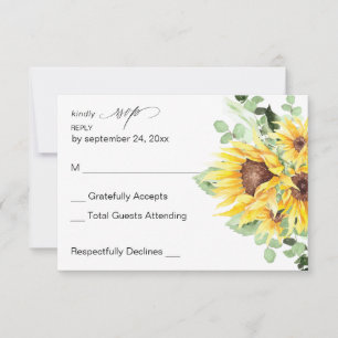 Sonnenblumen & Eukalyptus MOD Floral UAWG RSVP Karte