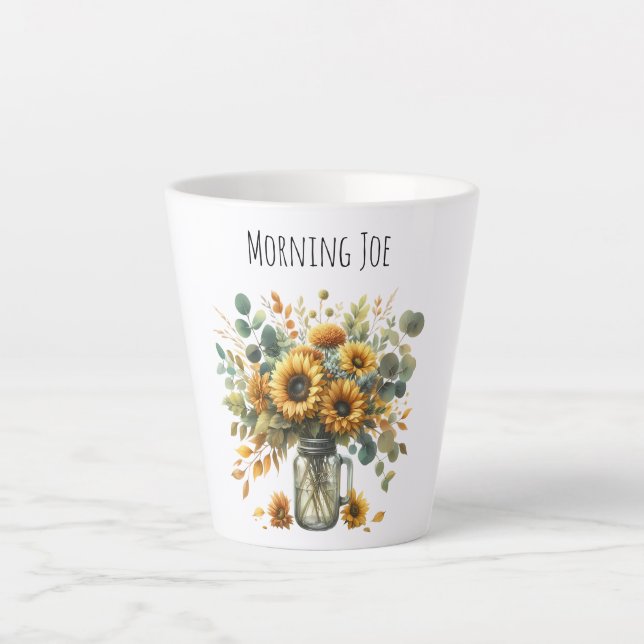 Sonnenblumen Fall Chic Country Geschenk Milchtasse (Vorderseite)