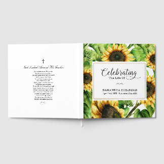 Sonnenblumen-Feier-des-Lebens-Gedenkbuch für Gäste Gästebuch