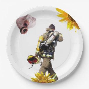 Sonnenblumen Fireman Paper-Teller Pappteller