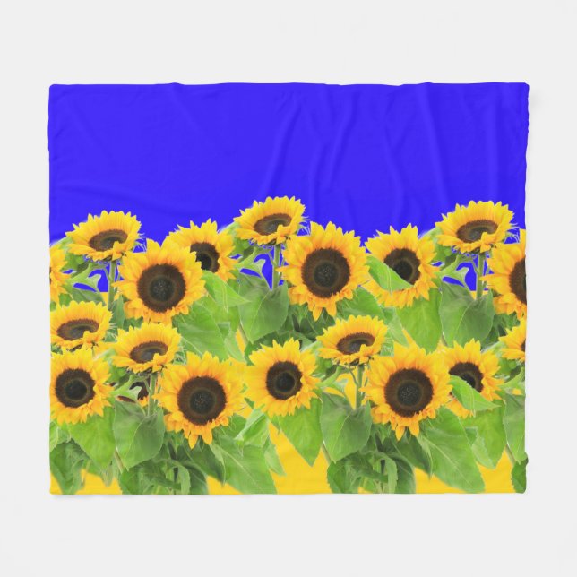 Sonnenblumen Fleece Blanket (Vorderseite (Horizontal))