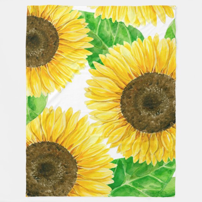 Sonnenblumen Fleecedecke (Vorderseite)
