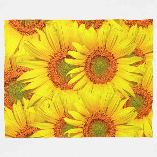Sonnenblumen Fleecedecke (Vorderseite (Horizontal))