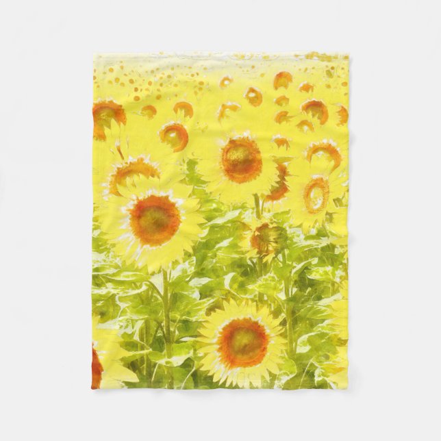 Sonnenblumen Fleecedecke (Vorderseite)