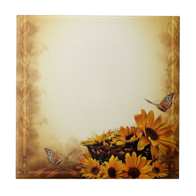 Sonnenblumen Fliese (Vorderseite)