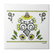 Sonnenblumen Folk Pattern von Alexandra Cook