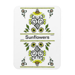 Sonnenblumen Folk Pattern von Alexandra Cook Magnet
