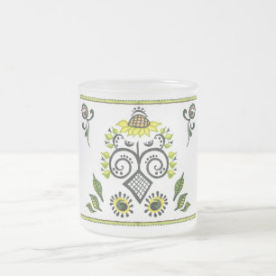 Sonnenblumen Folk Pattern von Alexandra Cook Mattglastasse