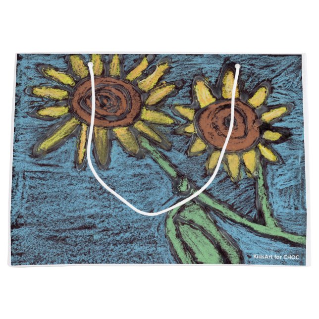 Sonnenblumen Forever - Kinder Kunst für CHOC Große Geschenktüte (Vorderseite)