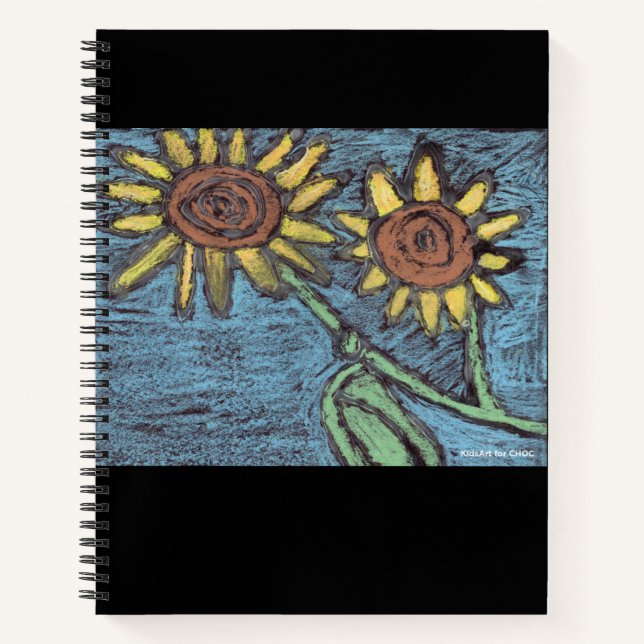 Sonnenblumen Forever - Kinder Kunst für CHOC Notizbuch (Vorderseite)