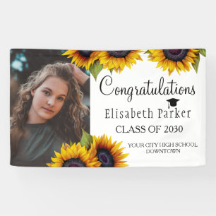 Sonnenblumen FOTO Chic Abschluss Glückwünsche Banner