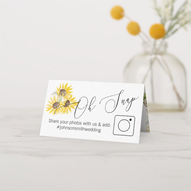 Sonnenblumen-Foto Freigeben Faltbare Tischkarte #h Platzkarte (Rückseite)