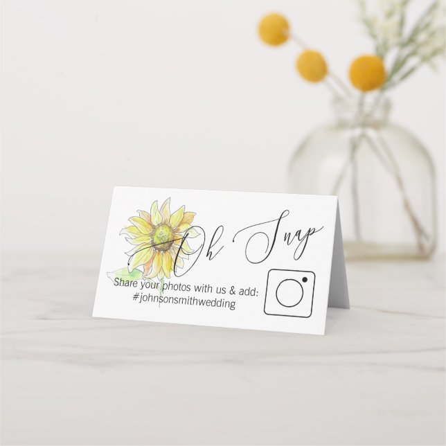 Sonnenblumen-Foto Freigeben Faltbare Tischkarte #h Platzkarte (Vorderseite)