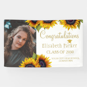 Sonnenblumen FOTO Gold Abschluss Glückwünsche Banner