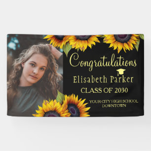Sonnenblumen FOTO Gold Abschluss Glückwünsche Banner
