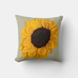 Sonnenblumen-Foto-Kissen aus Baumwolle Kissen