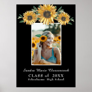 Sonnenblumen Foto Moderner Rustikaler Schwarzer Ab Poster
